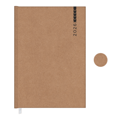 Agenda Diária Encadernada Capa Kraft Lisos