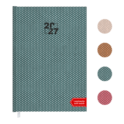 Agenda Diária Encadernada Capa Canvas