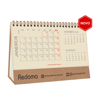 Calendário Classic Kraft base rígida