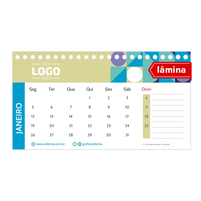 Calendário Gold | (Base rígida impressa) - Imagem 4