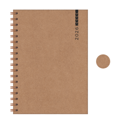 Agenda Diária Wire-o | Capa Kraft Lisos